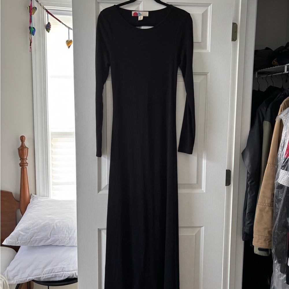 Free people Elegant Black Long Sleeve Dress